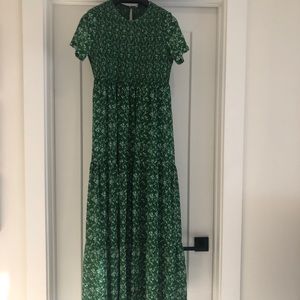 Zara Green Floral Maxi Dress